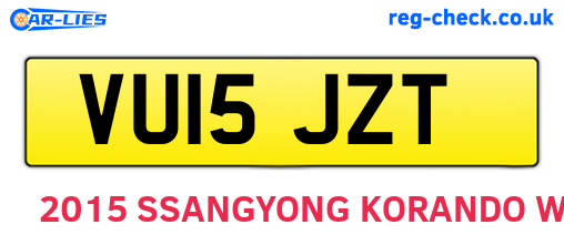 VU15JZT are the vehicle registration plates.