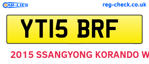 YT15BRF are the vehicle registration plates.