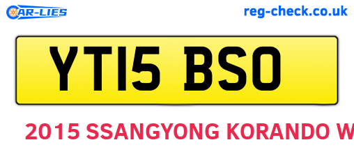 YT15BSO are the vehicle registration plates.