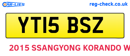 YT15BSZ are the vehicle registration plates.
