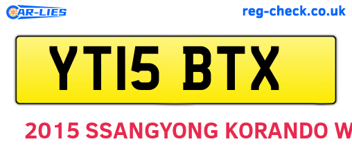 YT15BTX are the vehicle registration plates.