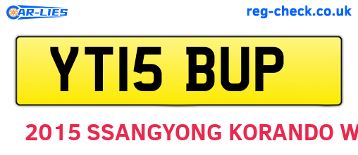 YT15BUP are the vehicle registration plates.