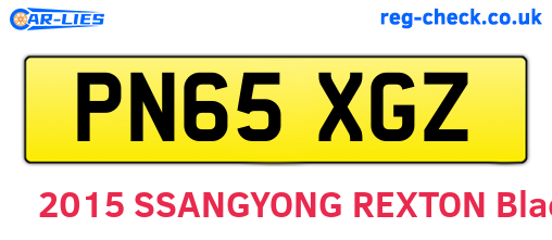 PN65XGZ are the vehicle registration plates.