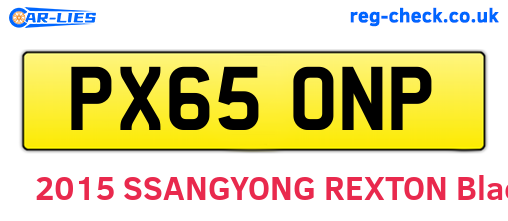 PX65ONP are the vehicle registration plates.