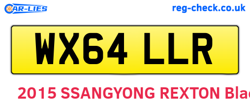 WX64LLR are the vehicle registration plates.