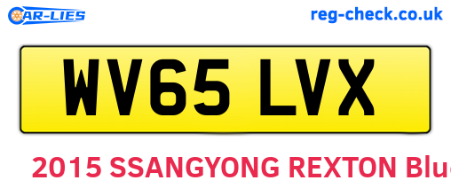 WV65LVX are the vehicle registration plates.