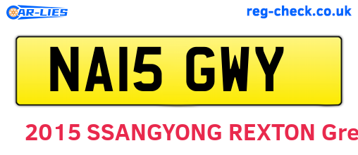 NA15GWY are the vehicle registration plates.
