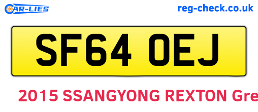 SF64OEJ are the vehicle registration plates.