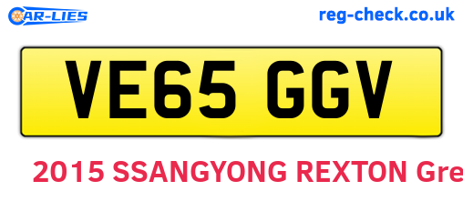 VE65GGV are the vehicle registration plates.
