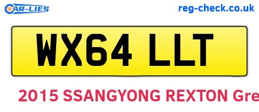 WX64LLT are the vehicle registration plates.