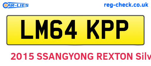 LM64KPP are the vehicle registration plates.