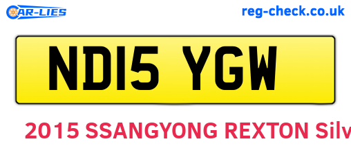 ND15YGW are the vehicle registration plates.