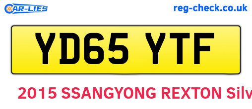 YD65YTF are the vehicle registration plates.