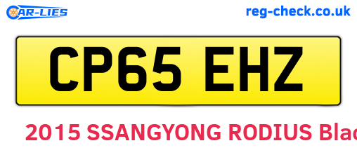 CP65EHZ are the vehicle registration plates.