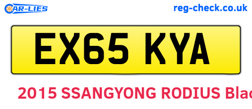 EX65KYA are the vehicle registration plates.