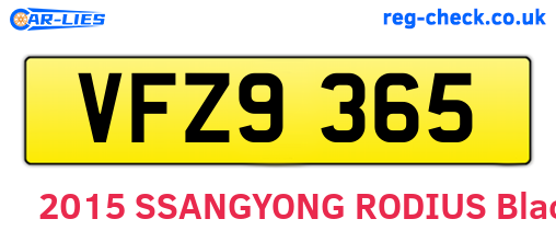 VFZ9365 are the vehicle registration plates.