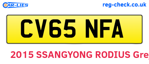 CV65NFA are the vehicle registration plates.