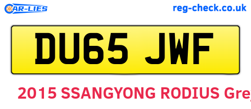 DU65JWF are the vehicle registration plates.