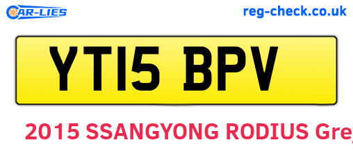 YT15BPV are the vehicle registration plates.