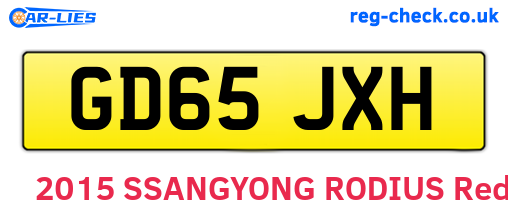 GD65JXH are the vehicle registration plates.