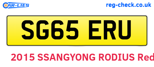SG65ERU are the vehicle registration plates.