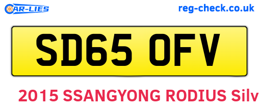 SD65OFV are the vehicle registration plates.