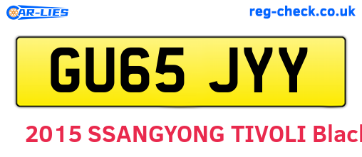 GU65JYY are the vehicle registration plates.