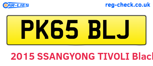 PK65BLJ are the vehicle registration plates.