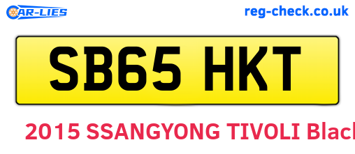 SB65HKT are the vehicle registration plates.