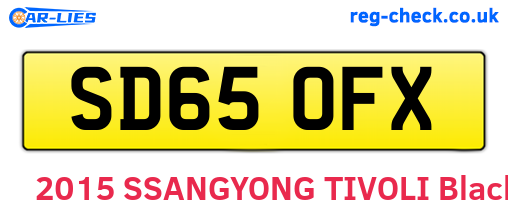 SD65OFX are the vehicle registration plates.
