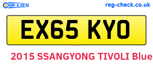 EX65KYO are the vehicle registration plates.