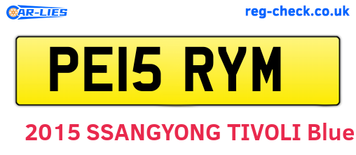 PE15RYM are the vehicle registration plates.