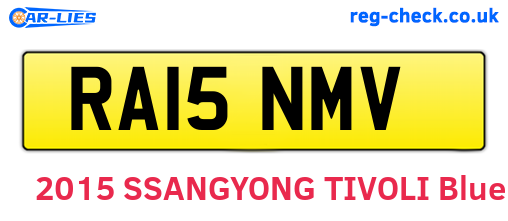RA15NMV are the vehicle registration plates.