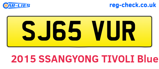 SJ65VUR are the vehicle registration plates.