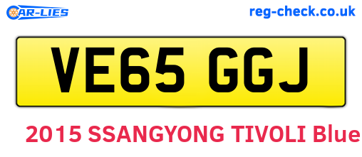 VE65GGJ are the vehicle registration plates.