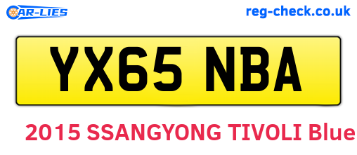 YX65NBA are the vehicle registration plates.