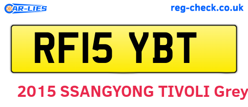 RF15YBT are the vehicle registration plates.