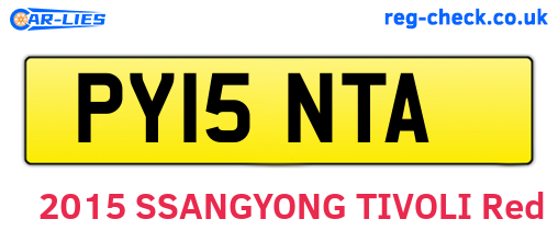 PY15NTA are the vehicle registration plates.