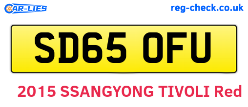 SD65OFU are the vehicle registration plates.