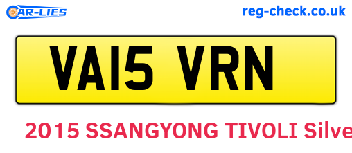 VA15VRN are the vehicle registration plates.