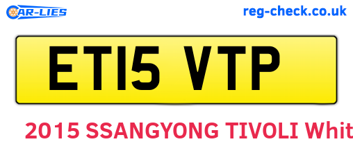 ET15VTP are the vehicle registration plates.