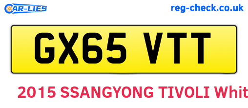 GX65VTT are the vehicle registration plates.