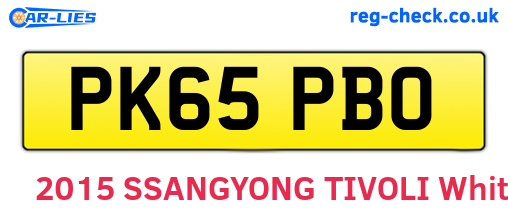 PK65PBO are the vehicle registration plates.