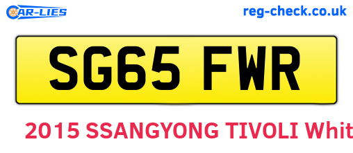 SG65FWR are the vehicle registration plates.