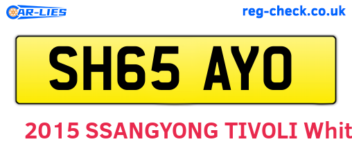 SH65AYO are the vehicle registration plates.
