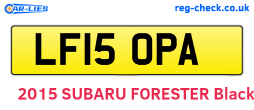 LF15OPA are the vehicle registration plates.