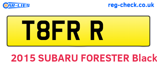 T8FRR are the vehicle registration plates.