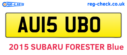 AU15UBO are the vehicle registration plates.