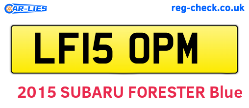 LF15OPM are the vehicle registration plates.