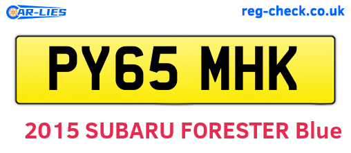 PY65MHK are the vehicle registration plates.
